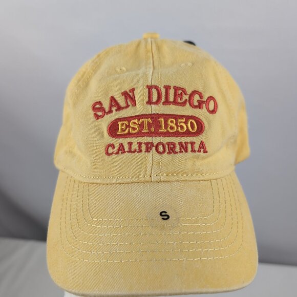 NWT San Diego California Yellow/Red Cap Baseball Embroidered Velcro, One Size - Picture 3 of 6